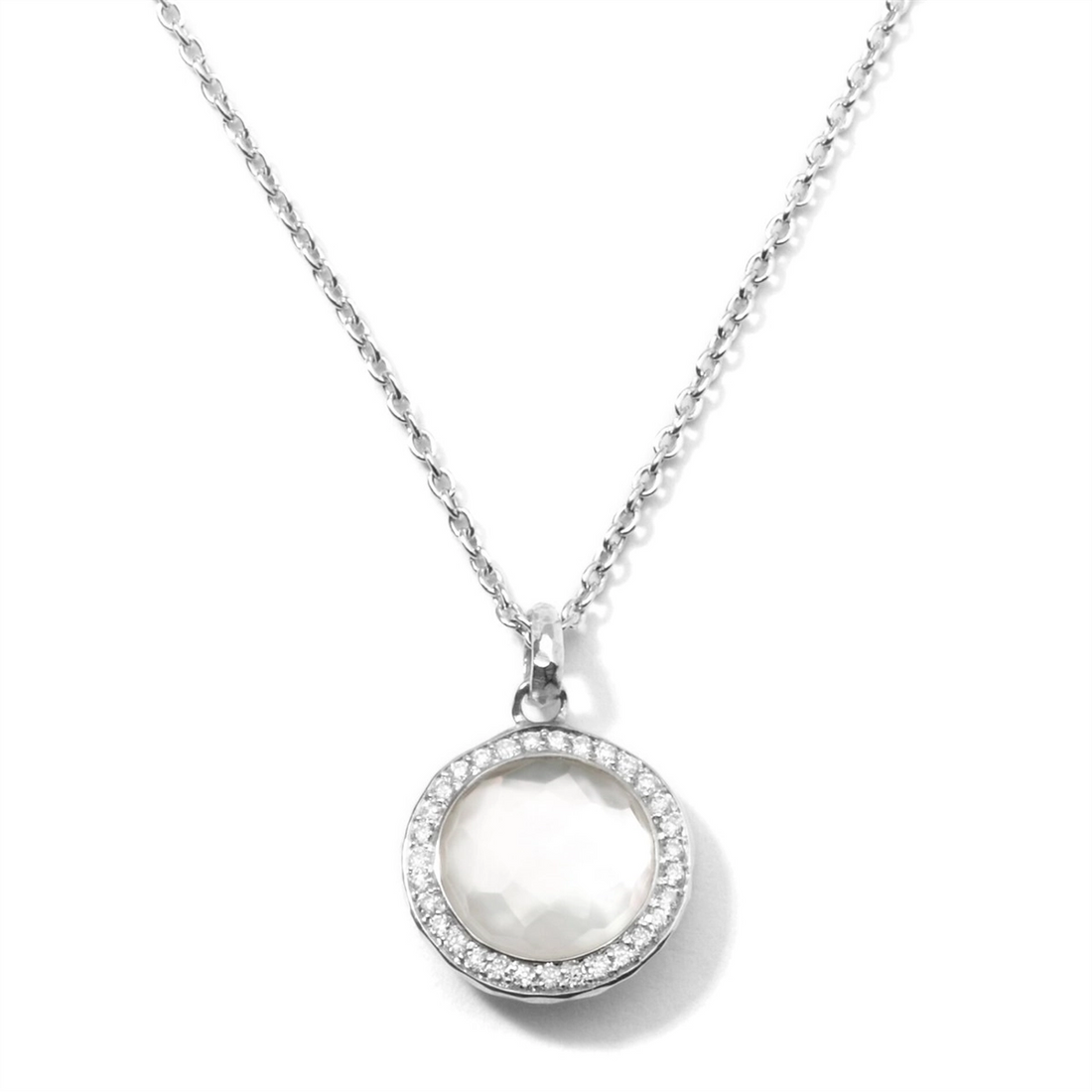 Ippolita Necklaces in Silver containing Mother of pearl, Quartz, Multi-gemstone, Diamond SN512DFMOPDIA