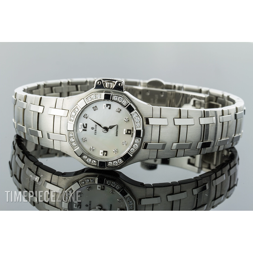 時計 CONCORD SARATOGA Concord Saratoga 15.25.1823 Lady's 18K Gold & Steel Diamond