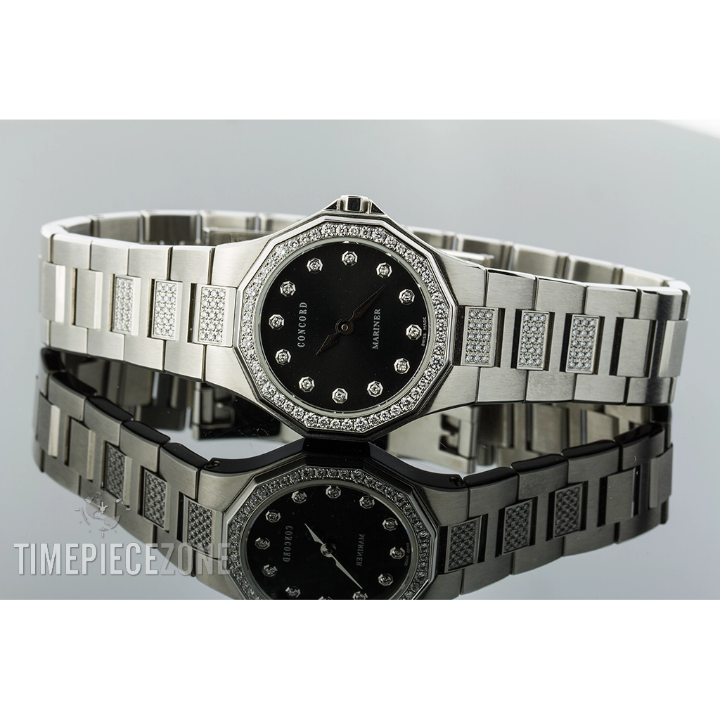 Concord Mariner Watch Black Dial Diamonds 26mm Quartz (FINAL