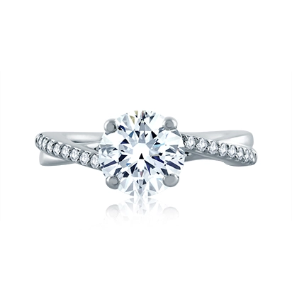 A. Jaffe Engagement Rings in White Gold containing Diamond ME1582/63-14Ksi