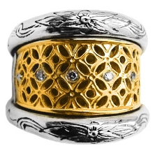 Konstantino Rings in Mixed Metals containing Diamond DMK1836-109-S7