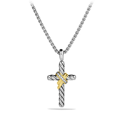 David Yurman Necklaces in Mixed Metals containing Diamond N11941DS4ADI18