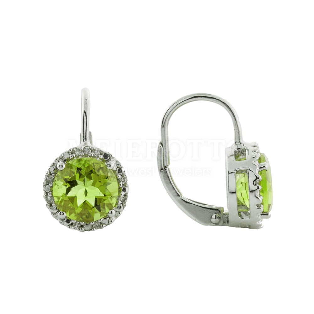 Earrings Earrings in Silver containing Peridot, Multi-gemstone, Diamond 255207