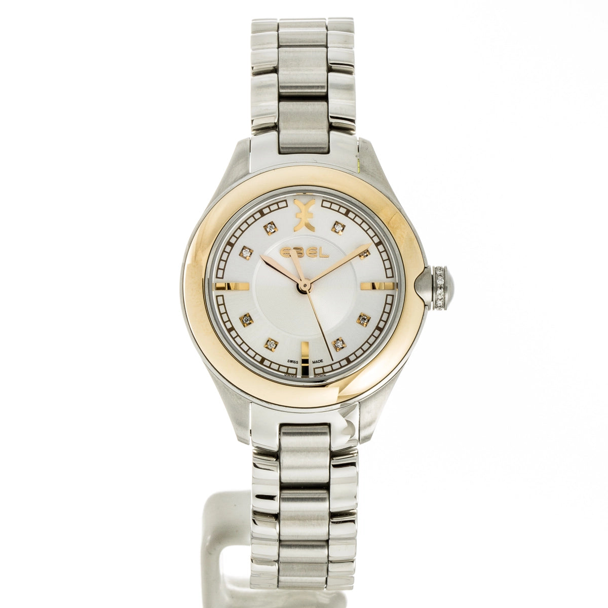 Ebel Onde Watch SS/RG Silver Dial Diamonds 30mm Quartz  display picture 3
