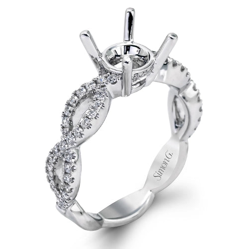 Simon G Engagement Rings in White Gold containing Diamond MR1596-SEMI