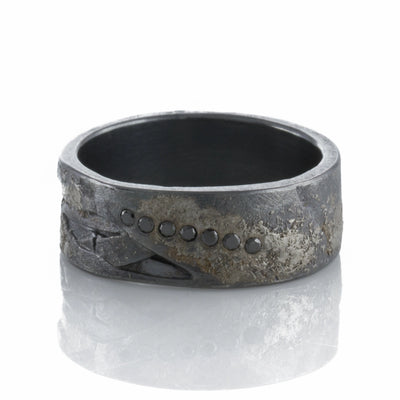 Todd Reed Rings in Platinum/Palladium containing Black diamond TRDR203-PD-BLK-11MM