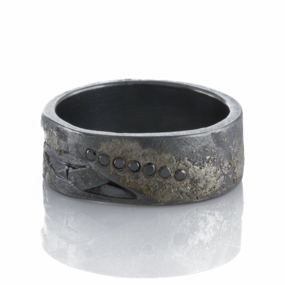 Todd Reed Rings in Platinum/Palladium containing Black diamond TRDR203-PD-BLK-11MM