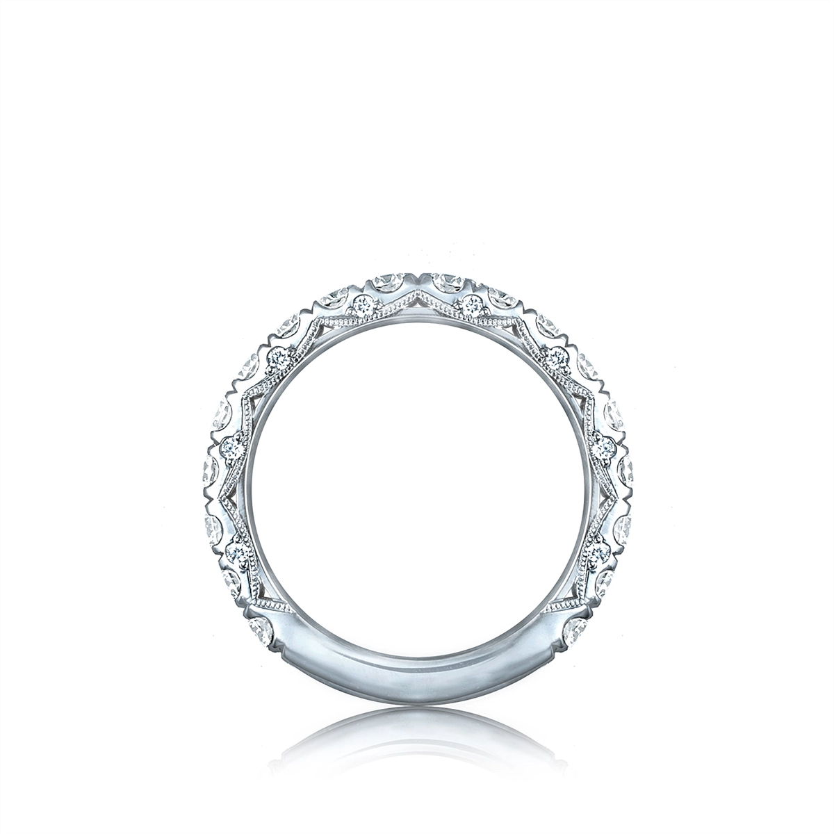 Tacori Wedding Rings in Platinum/Palladium containing Diamond HT 2623 B 3/4