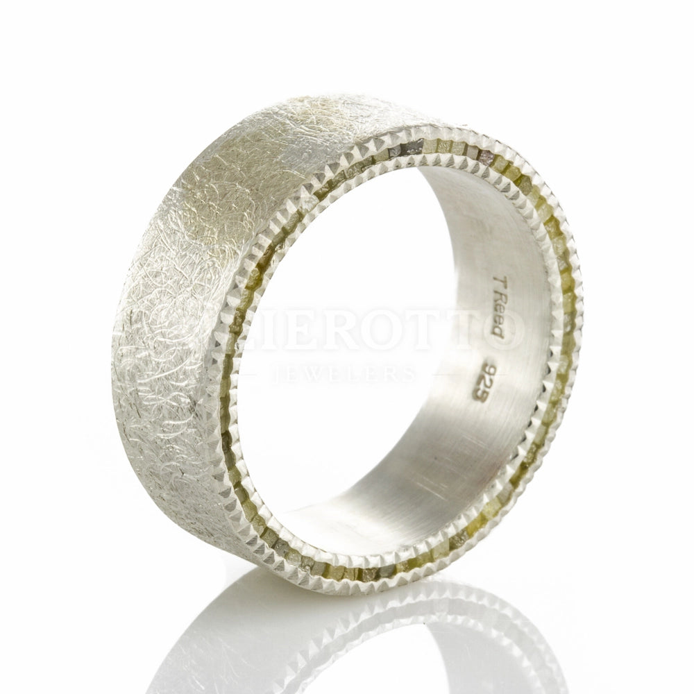 Todd Reed Rings in Silver containing Diamond TRDR509-SILVER