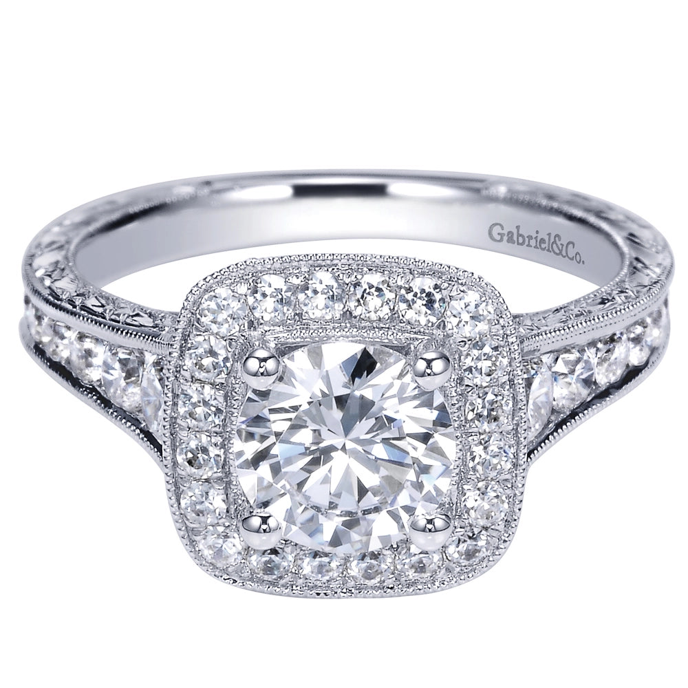 Gabriel & Co Engagement Rings in White Gold containing Diamond ER8794W44JJ