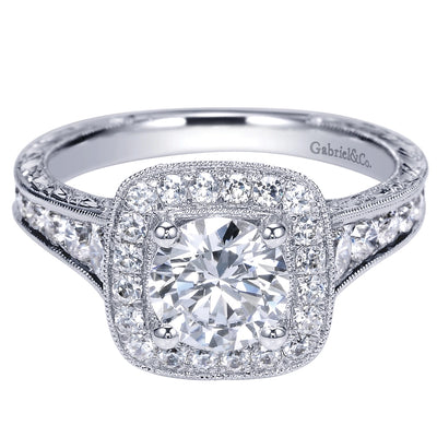 Gabriel & Co Engagement Rings in White Gold containing Diamond ER8794W44JJ