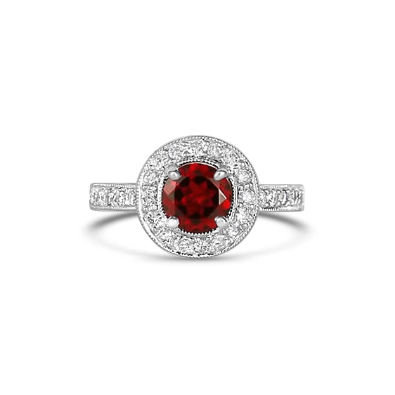 Engagement Collections Rings in White Gold containing Garnet, Multi-gemstone, Diamond 348053