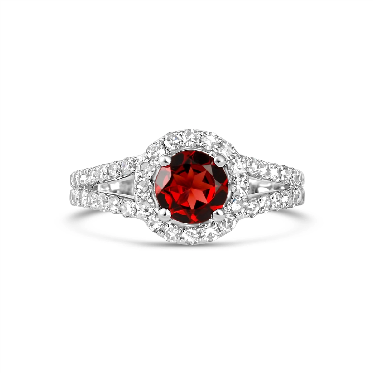 Engagement Collections Rings in White Gold containing Garnet, Multi-gemstone, Diamond 348064