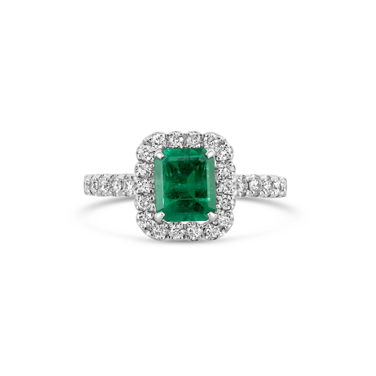 Engagement Collections Rings in White Gold containing Multi-gemstone, Diamond, Emerald 348085