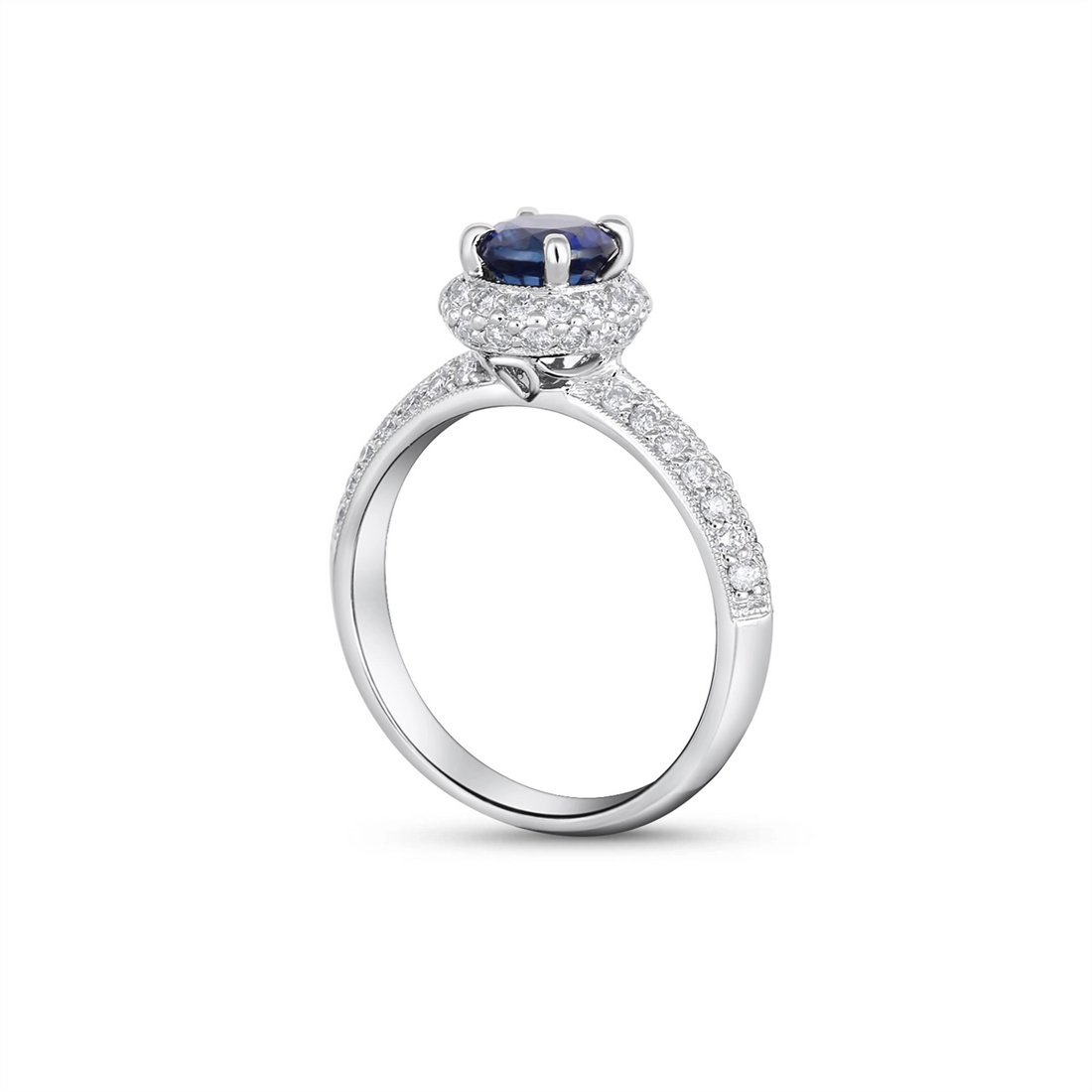 Engagement Collections Rings in White Gold containing Multi-gemstone, Diamond, Sapphire 348203