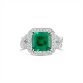 Engagement Collections Rings in White Gold containing Multi-gemstone, Diamond, Emerald 348318