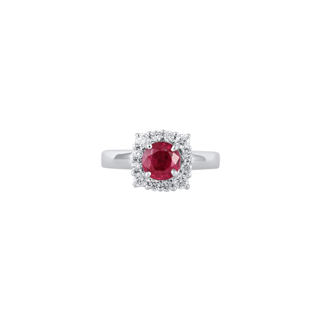 Engagement Collections Rings in White Gold containing Multi-gemstone, Diamond, Ruby 96096AEL4X