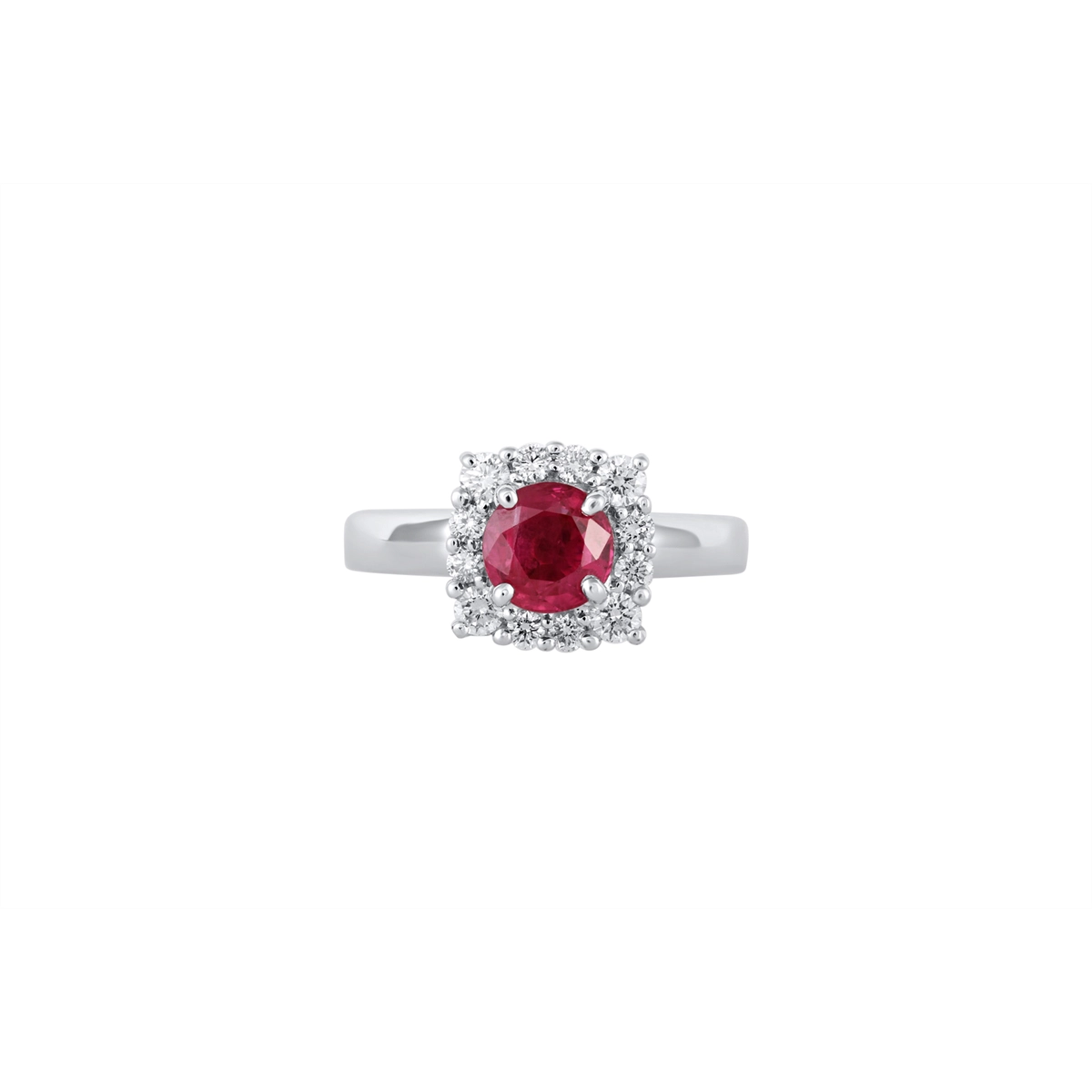 Engagement Collections Rings in White Gold containing Multi-gemstone, Diamond, Ruby 96096AEL4X