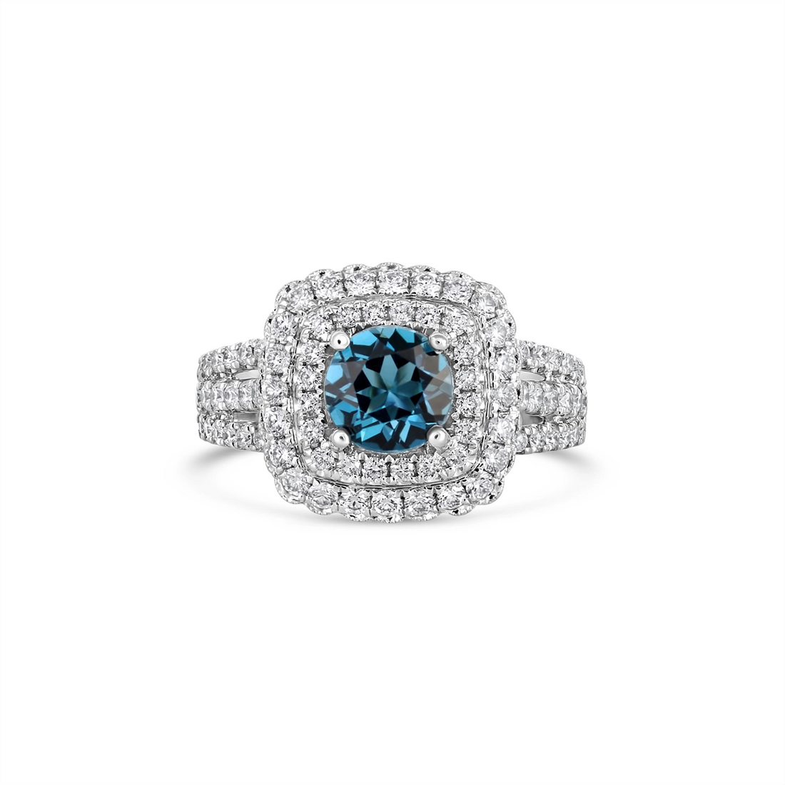 Engagement Collections Engagement Rings in White Gold containing London blue topaz, Multi-gemstone, Diamond ESTATE201803091