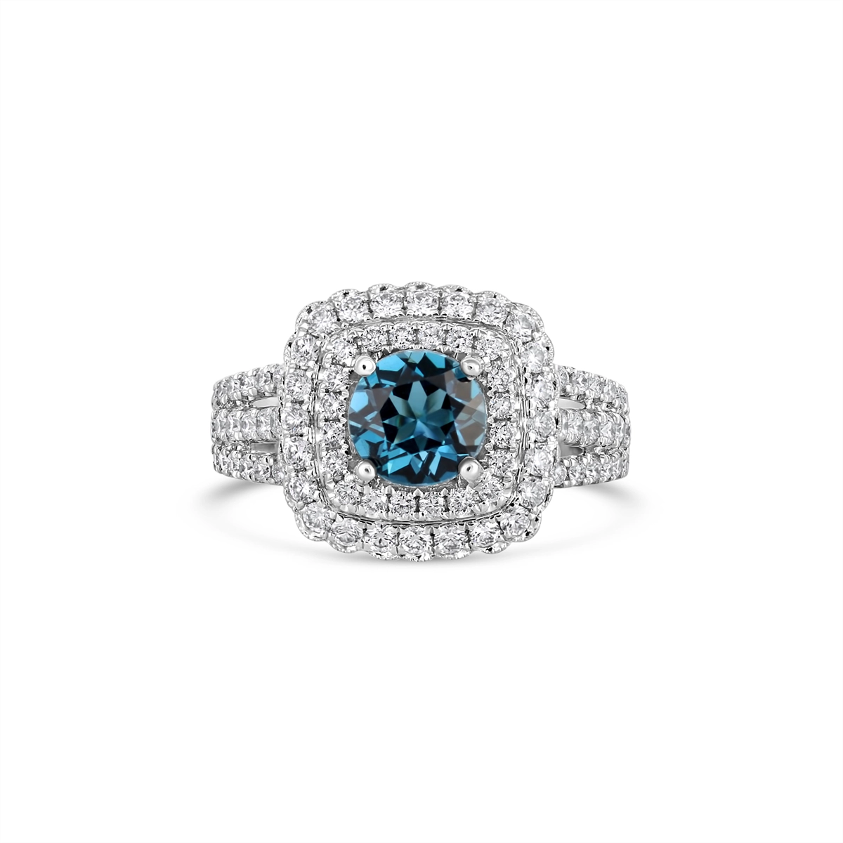 Engagement Collections Engagement Rings in White Gold containing London blue topaz, Multi-gemstone, Diamond ESTATE201803091