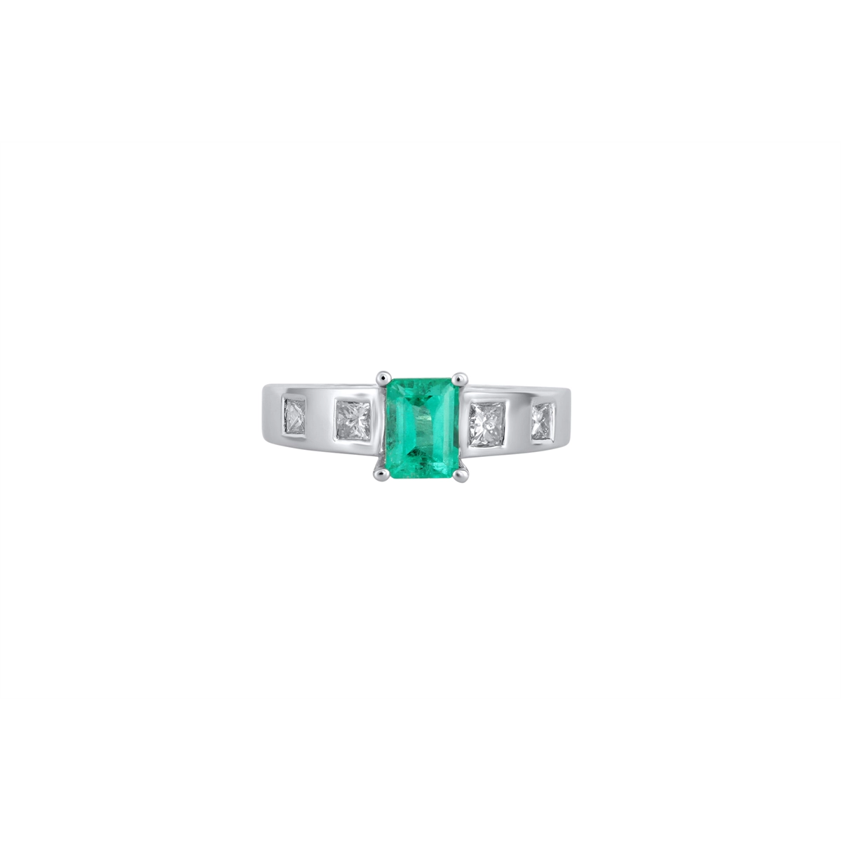 Engagement Collections Rings in White Gold containing Multi-gemstone, Diamond, Emerald 352240