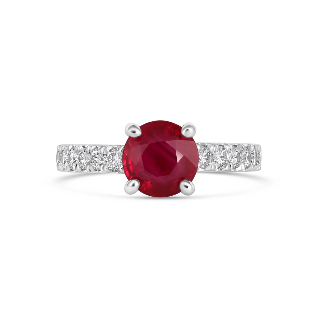 Engagement Collections Rings in White Gold containing Multi-gemstone, Diamond, Ruby 352408