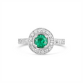 Engagement Collections Rings in White Gold containing Multi-gemstone, Diamond, Emerald 4657