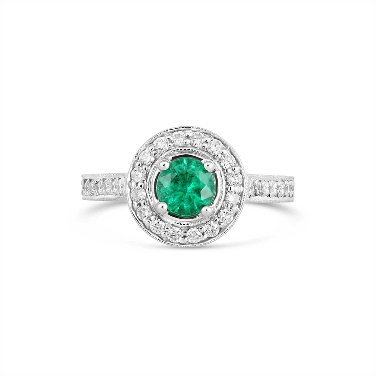 Engagement Collections Rings in White Gold containing Multi-gemstone, Diamond, Emerald 4657