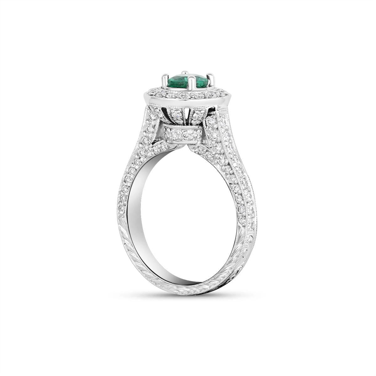 Engagement Collections Rings in White Gold containing Multi-gemstone, Diamond, Emerald 4657