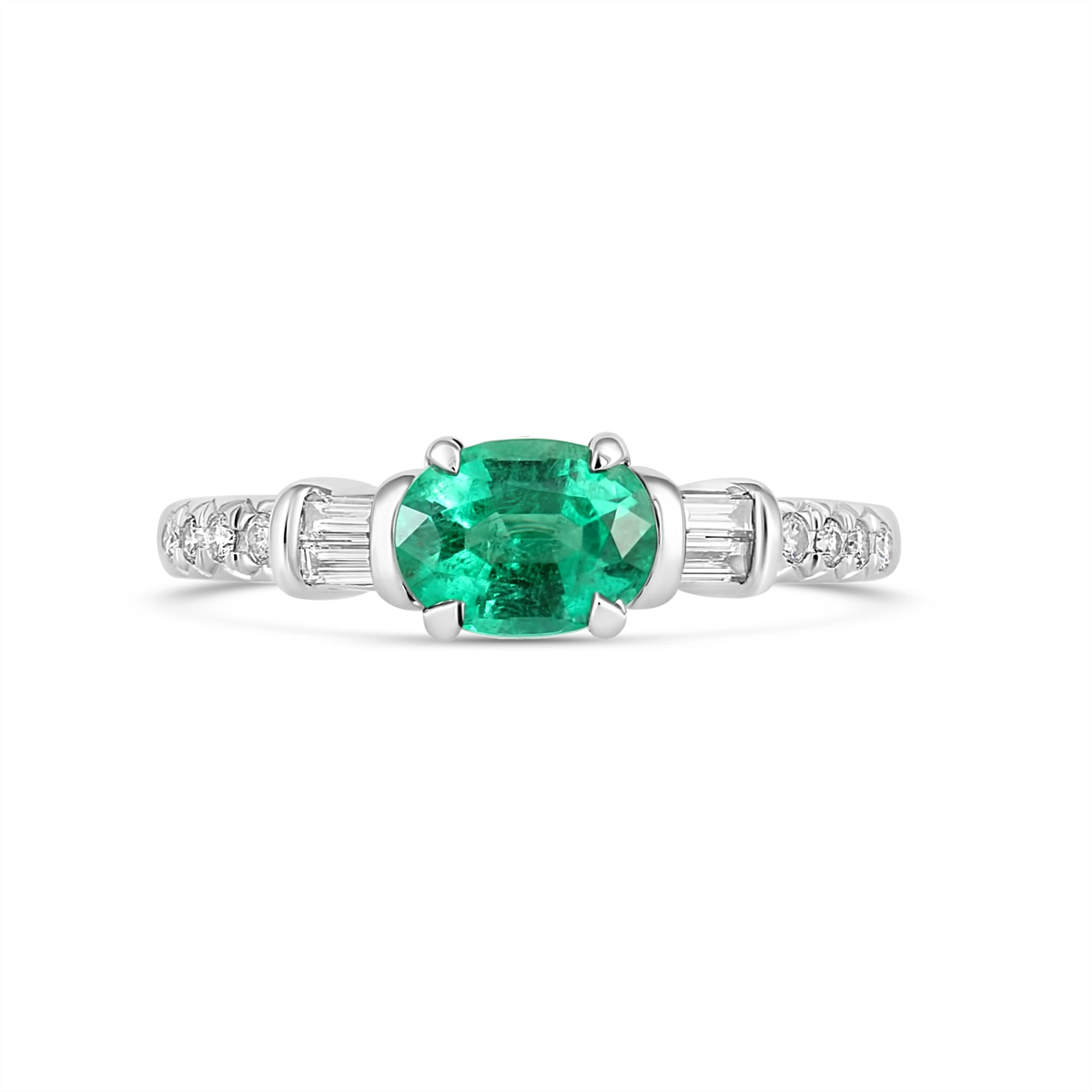 Engagement Collections Rings in White Gold containing Multi-gemstone, Diamond, Emerald 353155