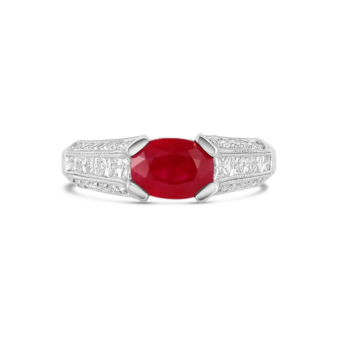 Rings Rings in Platinum/Palladium containing Multi-gemstone, Diamond, Ruby 353758
