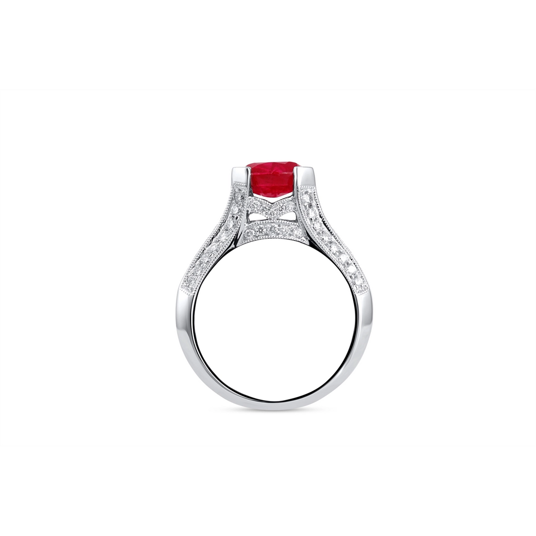 Rings Rings in Platinum/Palladium containing Multi-gemstone, Diamond, Ruby 353758
