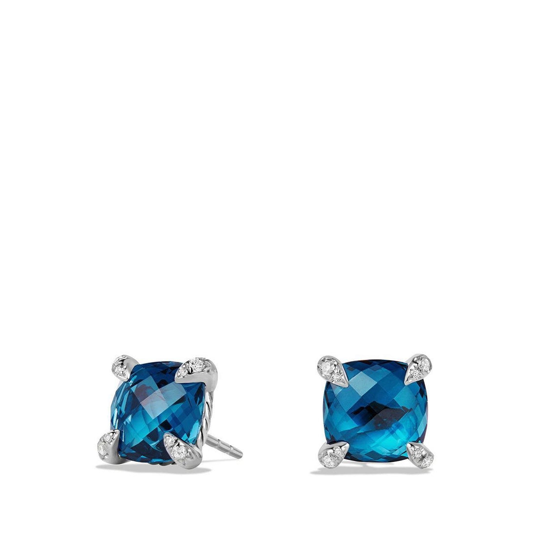 David Yurman Earrings in Silver containing London blue topaz, Multi-gemstone, Diamond E12834DSSAIBDI