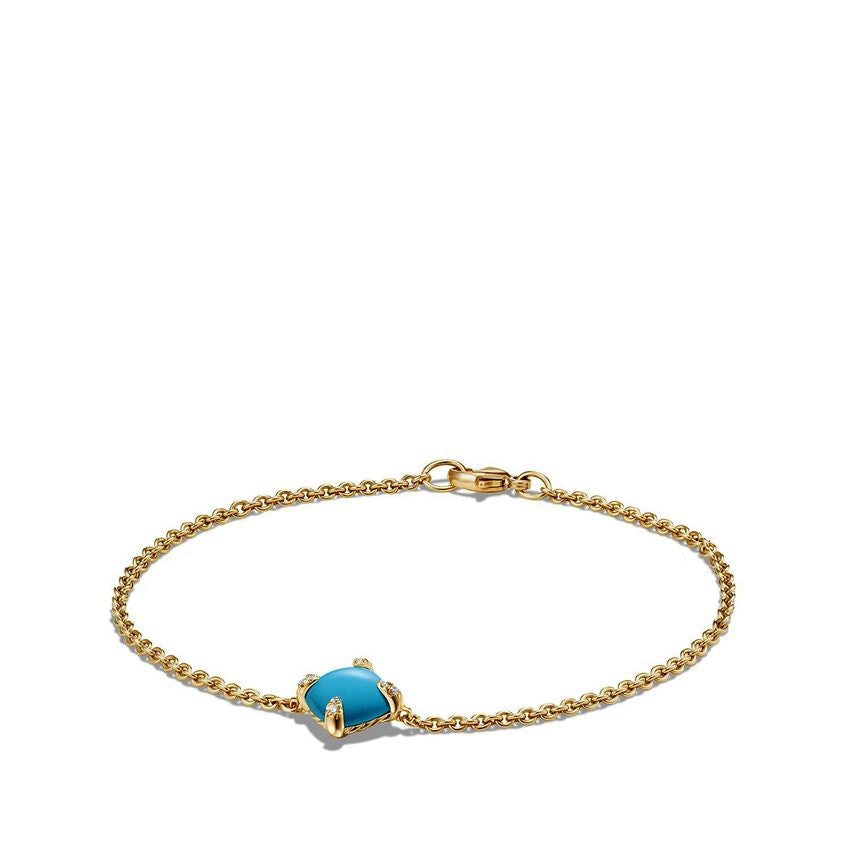 David Yurman Bracelets in Yellow Gold containing Diamond, Turquoise B12792D88DTQDI