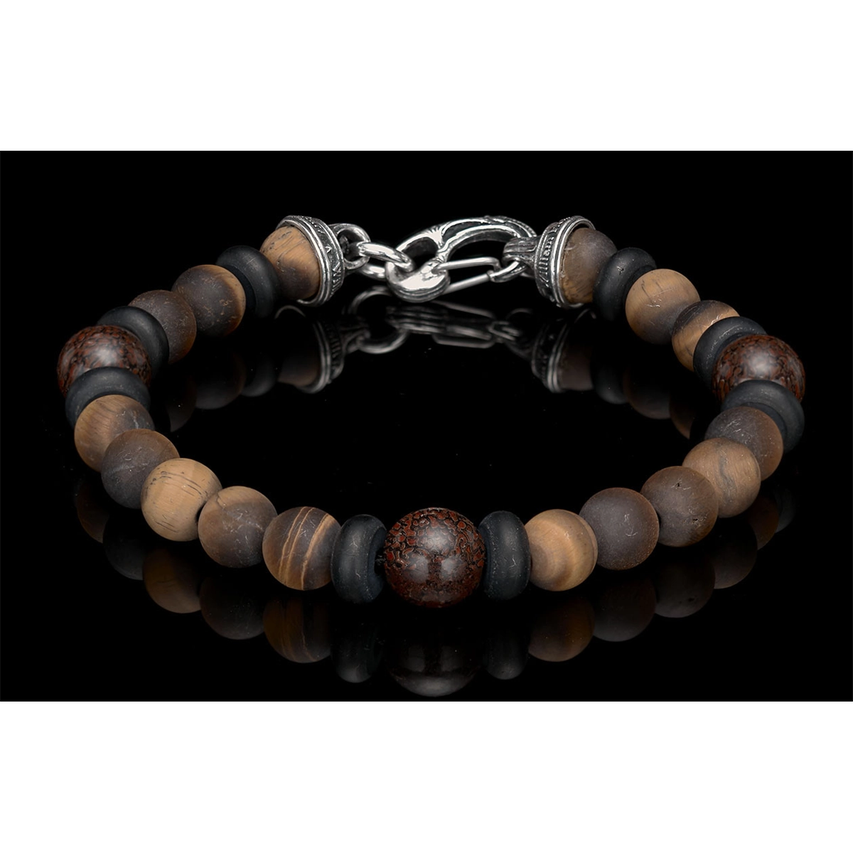 William Henry Bracelets in Silver containing Black onyx, Other, Multi-gemstone BB15-DBTE-LG