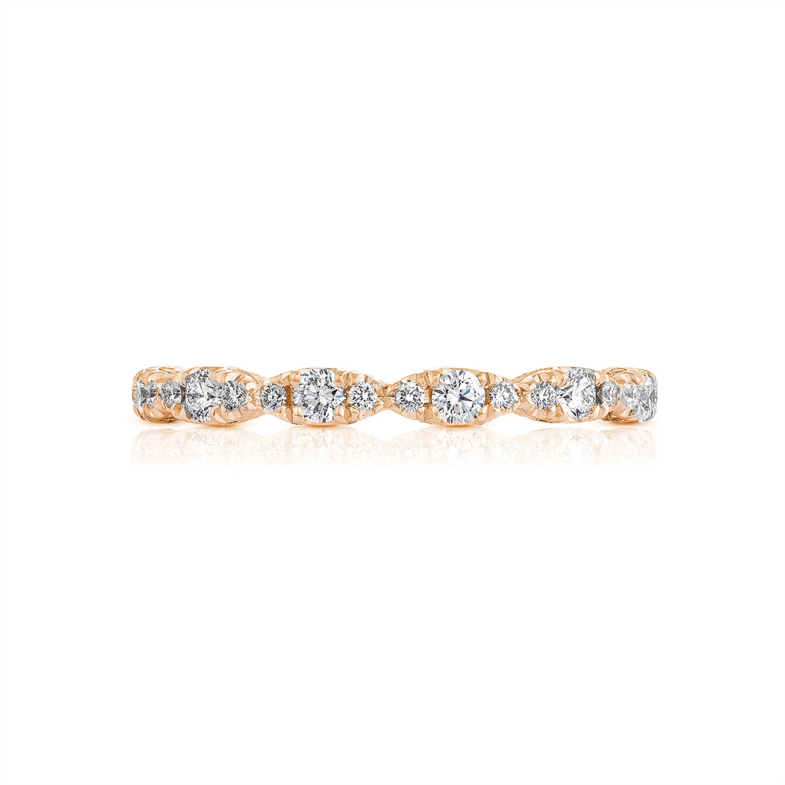 Tacori Wedding Rings in Rose Gold containing Diamond HT 2558 B 1/2 PK
