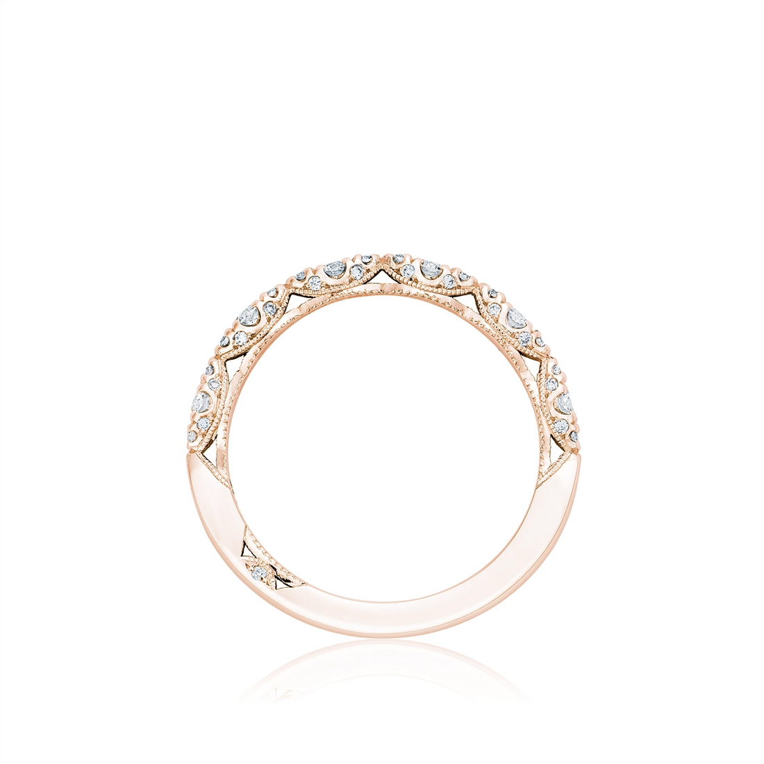 Tacori Wedding Rings in Rose Gold containing Diamond HT 2558 B 1/2 PK