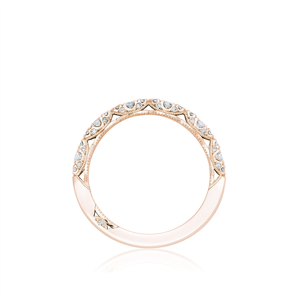 Tacori Wedding Rings in Rose Gold containing Diamond HT 2558 B 1/2 PK