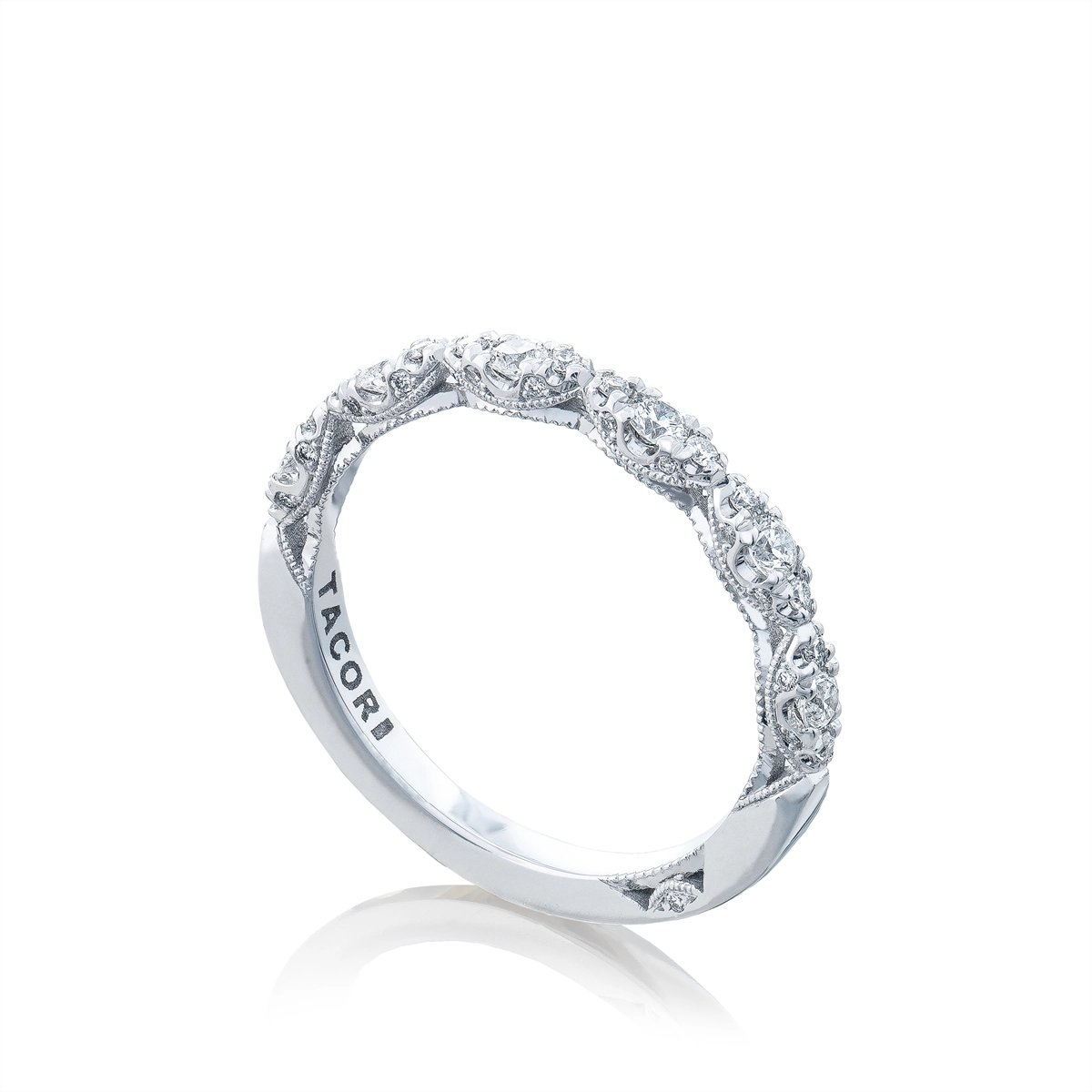 Tacori Wedding Rings in White Gold containing Diamond HT 2558 B 1/2 W