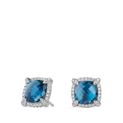 David Yurman Earrings in Silver containing London blue topaz, Multi-gemstone, Diamond E12747DSSAIBDI