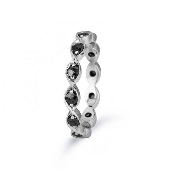 Jack Kelege Rings in White Gold containing Black diamond KGBD129BK