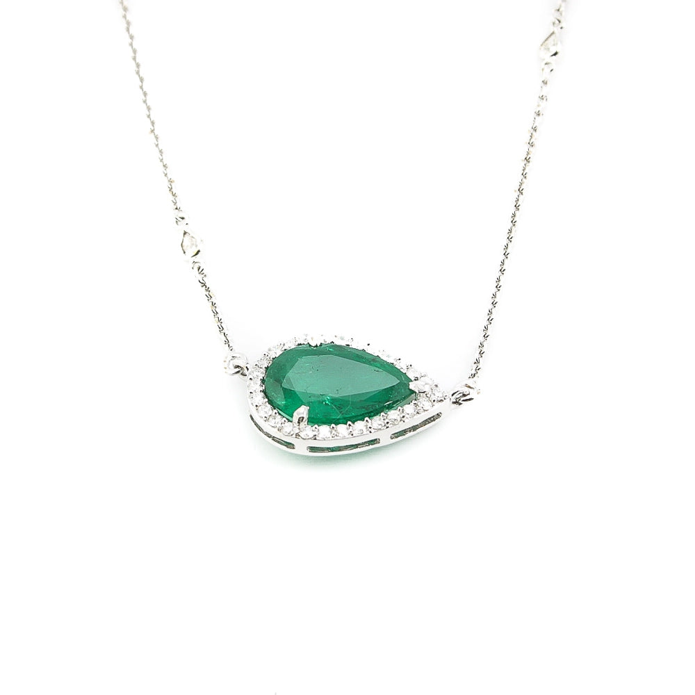 Necklaces Necklaces in White Gold containing Multi-gemstone, Diamond, Emerald 361196