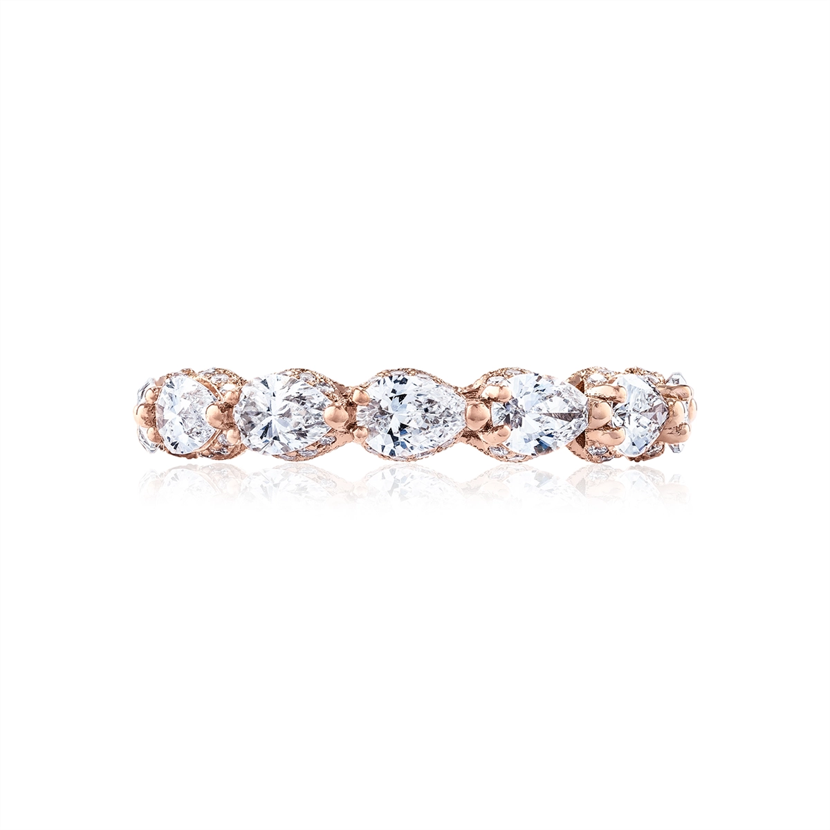 Tacori Wedding Rings in Rose Gold containing Diamond HT 2642 PK 6.5