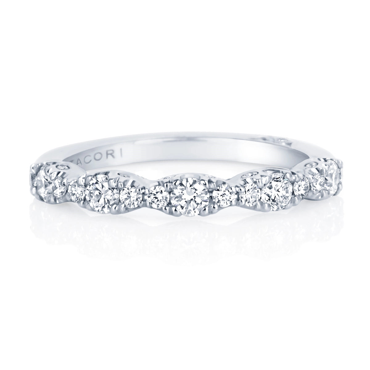 Tacori Wedding Rings in Platinum/Palladium containing Diamond HT 2558 2.8 B 1/2