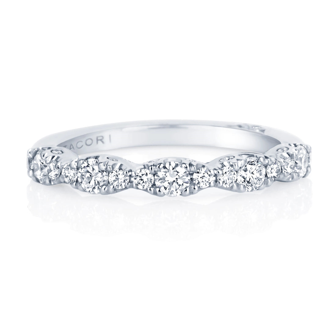 Tacori Wedding Rings in Platinum/Palladium containing Diamond HT 2558 2.8 B 1/2