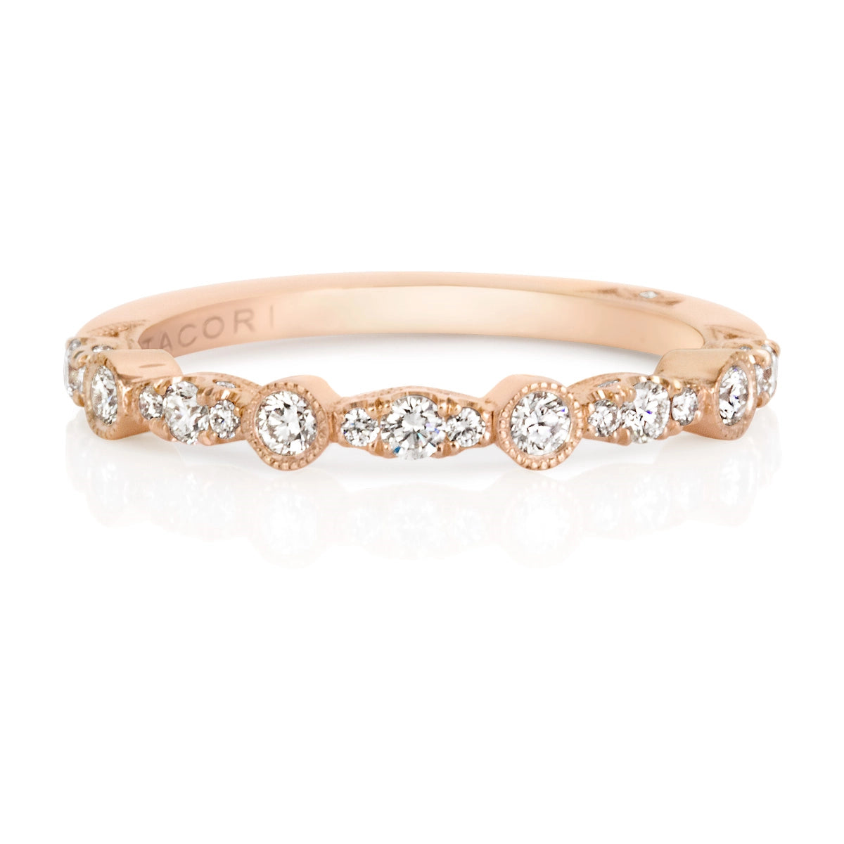 Tacori Wedding Rings in Rose Gold containing Diamond 2681 B 1/2 PK