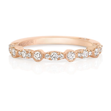 Tacori Wedding Rings in Rose Gold containing Diamond 2681 B 1/2 PK