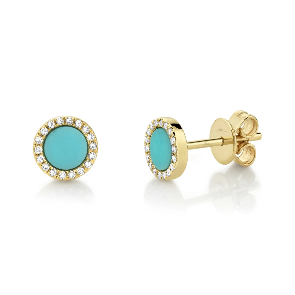 Earrings Earrings in Yellow Gold containing Multi-gemstone, Diamond, Turquoise 369598
