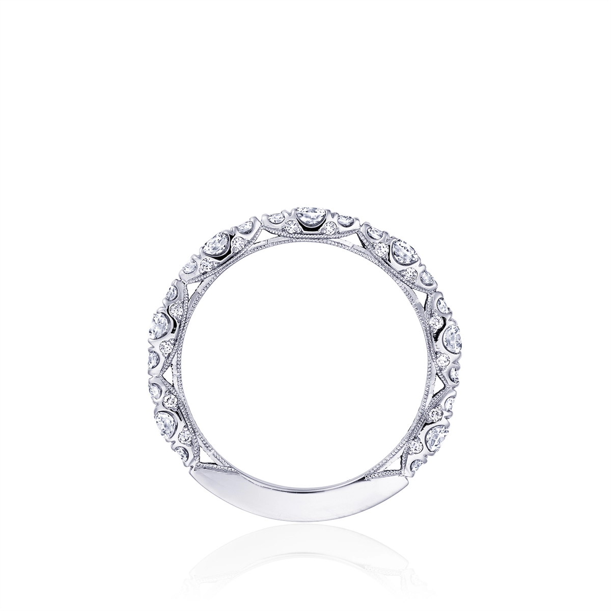 Tacori Wedding Rings in Platinum/Palladium containing Diamond HT 2653 B 3/4