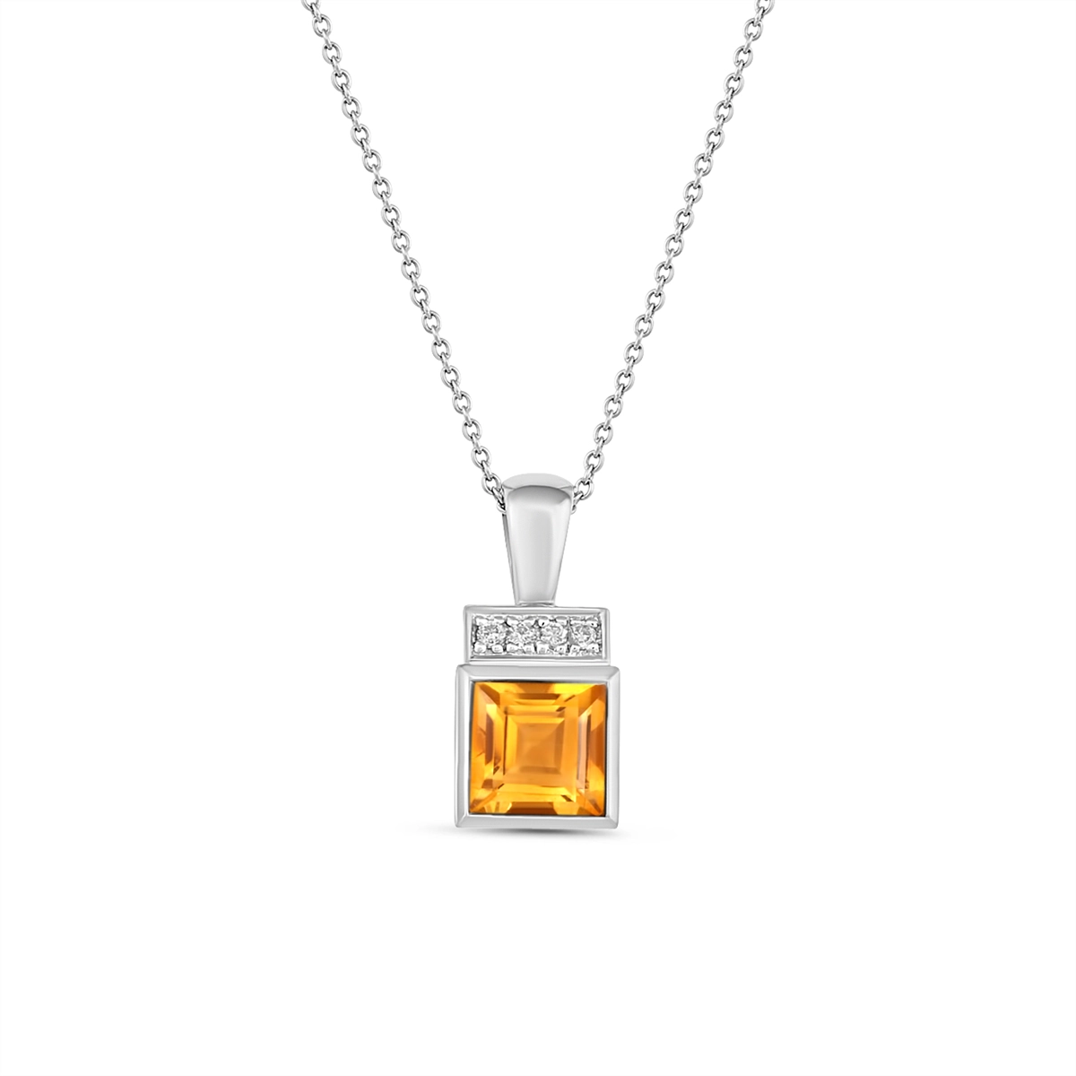 Pendants Pendants in White Gold containing Citrine, Multi-gemstone, Diamond SQZN-CI